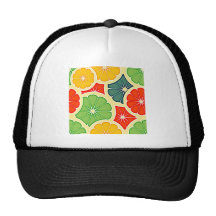 271 COLORFUL RETRO CITRUS FRUITS PATTERN DIGITAL W HATS