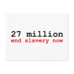 27 million end slavery now postcards