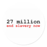 27 million end slavery now sticker