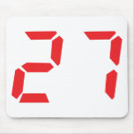 27 twenty-seven red alarm clock digital number mousepads