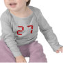 27 twenty-seven red alarm clock digital number shirt