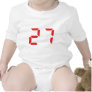 27 twenty-seven red alarm clock digital number shirts