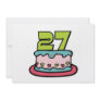 27 Year Old Birthday Cake Custom Invitations