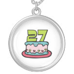 27 Year Old Birthday Cake Custom Necklace