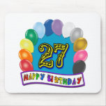 27th Birthday Gifts with Assorted Balloons Design Mouse Pads