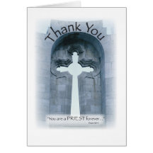 2826 Thank You Priest Cross Greeting Card