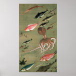 28. 群魚図, 若冲 Various Fishes, Jakuchū, Japan Art Poster