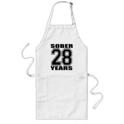 28 years sober apron by RECOVERNOW