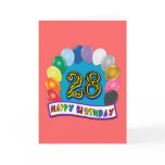 28th Birthday Gifts with Assorted Balloons Design Cards