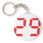 29 twenty-nine red alarm clock digital number keychains