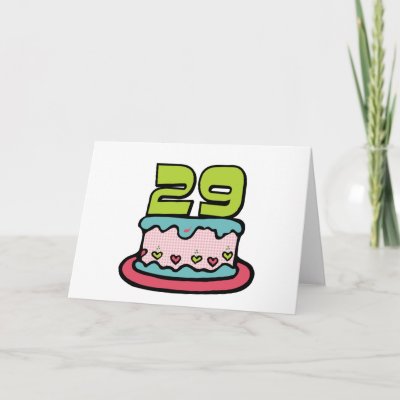 30th Birthday Cakes on 29 Year Old Birthday Cake Greeting Card   Zazzle Co Uk