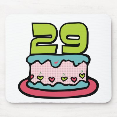 29 Year Old Birthday Cake Mouse Pads by Birthday_Bash