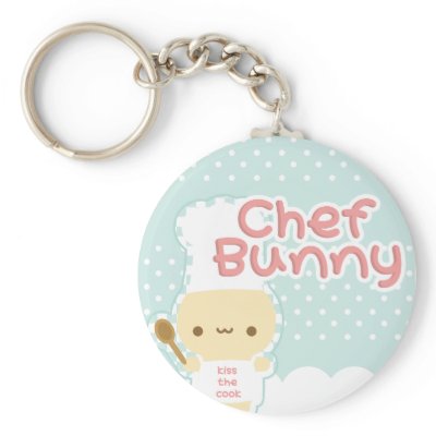 2 1/4" Chef Bunny Key Chain by abigcitydreamer