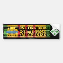 2/22nd Inf. 4th Div. One One Bravo Bumper Sticker