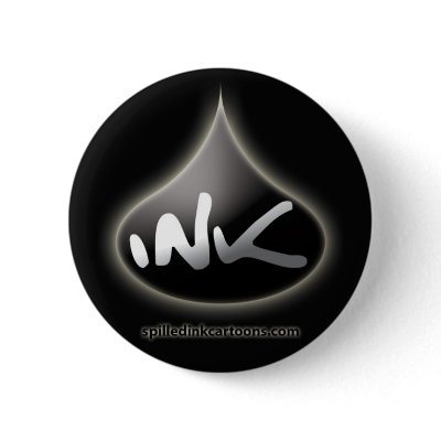 2.25" Ink Drop Button - Black by Spilled_Ink