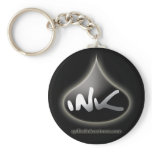 2.25" Ink Drop Key Chain - Black