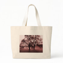 2 Big Trees Red Tote Bag