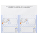 2 Blue Baby Shower Favour Custom Candy Bar Wrapper flyers