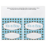 2 Blue Baby Shower Favour Custom Candy Bar Wrapper flyers