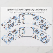 2 Blue Baby Shower Personalised Cupcake Wrappers Personalized Flyer