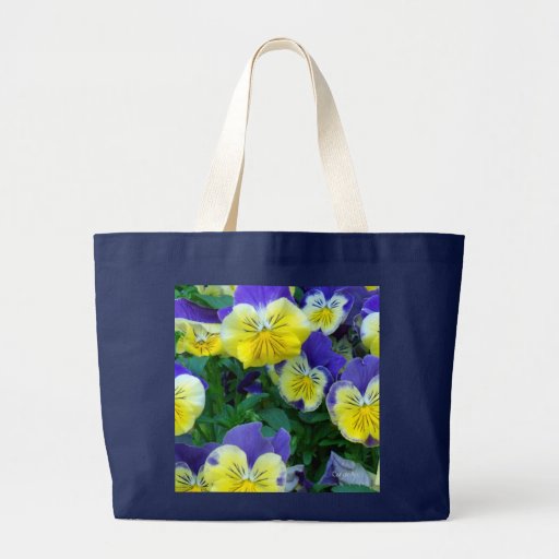 2 Blue Yellow Pansies Canvas Bags