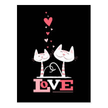 2 Cats in Love | Valentine Themed Postcards
