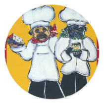 2 Chef Pugs Stickers