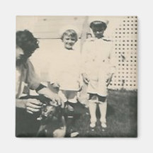 2 child sailors and dog magnet