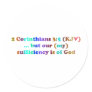 2 Cor 3:5 Corinthians Round Stickers