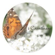 2 Corinthians 5:17 Butterfly Lilac Stickers