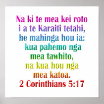 2 Corinthians 5:17 Maori Print