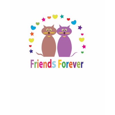 2 cute cats: we are friends forever t shirts by adellaandmella