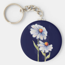 2 DAISIES by SHARON SHARPE Key Chain