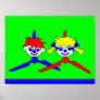 2 Dancers Springing Poster