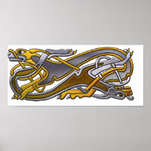 2 Dogs Celtic knot work Poster