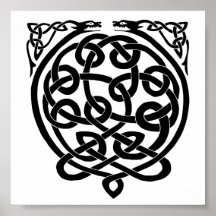 2 dragons-BW Print