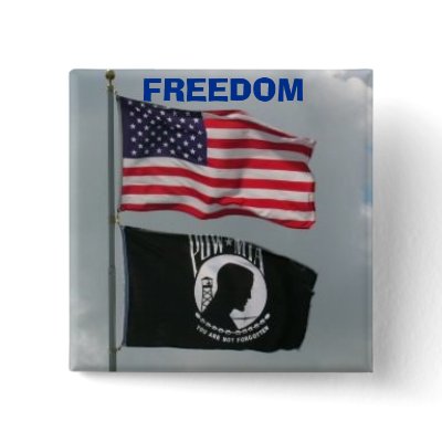 2 flages, FREEDOM Pinback Button by hootjb