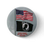 2 flages, NEVER FORGET THE COST OF OUR FREEDOM Pinback Button