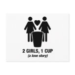2 girls one cup - 2girls1cup - funny tee postcards
