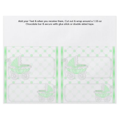 2 Green Baby Shower Favour Custom Candy Bar Wrappe by partypizazz
