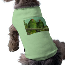 2 green parrots doggie shirt