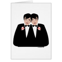 2 Grooms Black Hair Card
