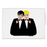 2 Grooms (Blonde and Black Hair) Card