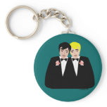 2 Grooms (Blonde and Black Hair) keychains