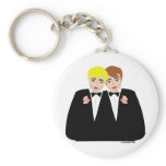 2 Grooms (Brown-Haired and Blonde) Keychains
