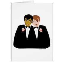 2 Grooms (Ethnic and Brown-Haired) Card