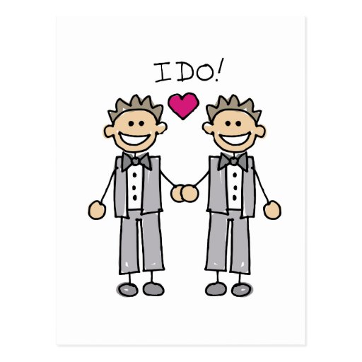 2 Grooms Postcard