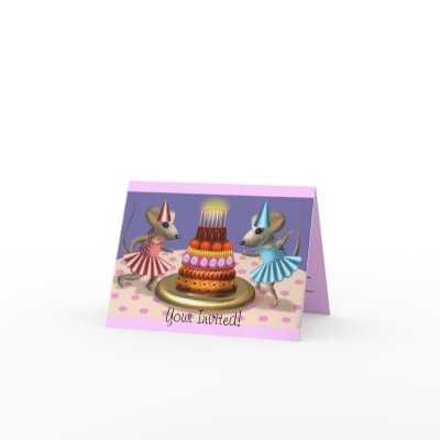 2 Happy Mice Invitation Cards by Havensinator