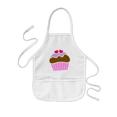 2 Hearts Blueberry Iced Cupcake Aprons by lilpumpkinhouse