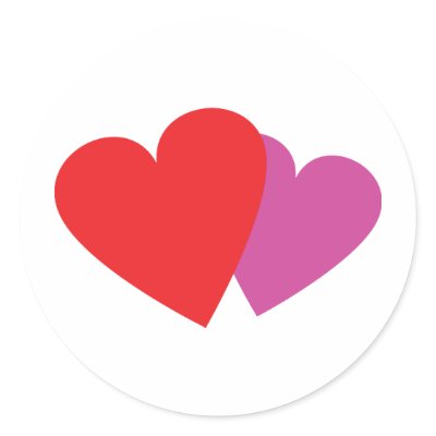 2 hearts icon round stickers by TomaniacLines